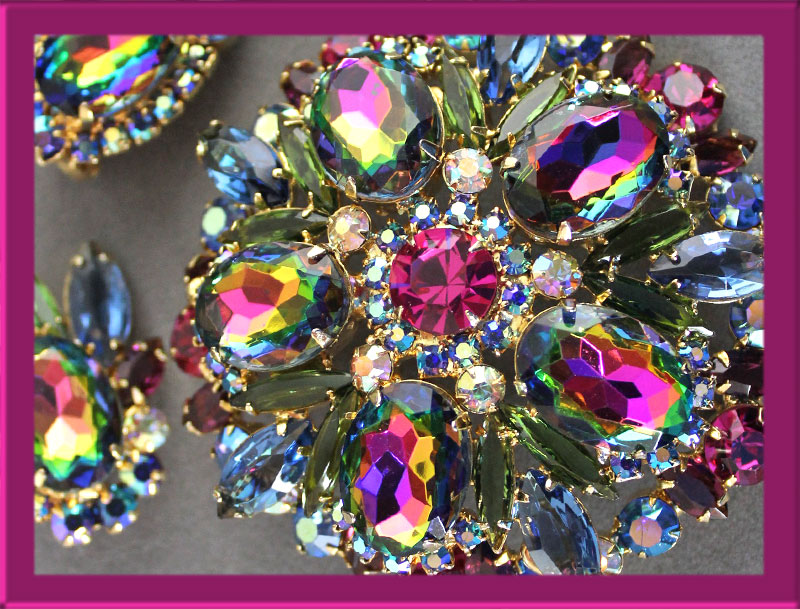 Juliana DeLizza & Elster Watermelon Brooch & Earrings Demi Parure—Book Piece