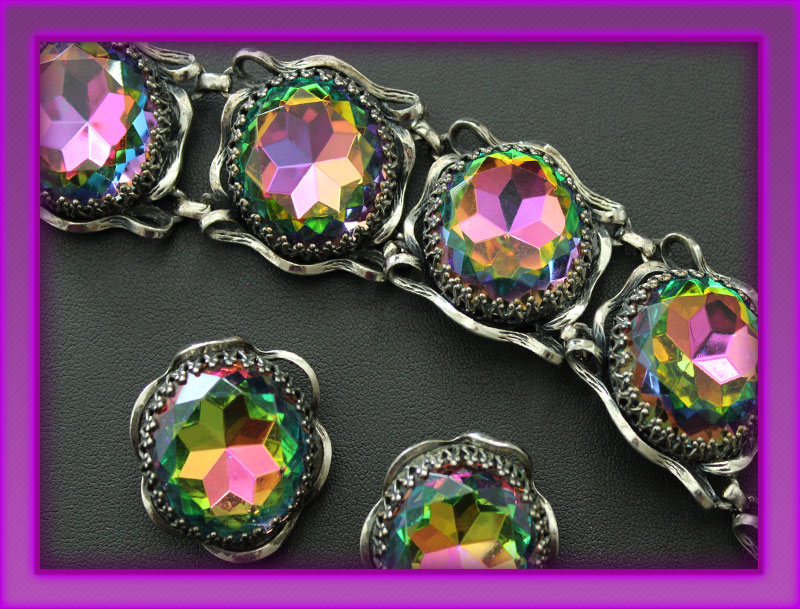 Schiaparelli-huge-watermelon-rhinestone-bracelet-and-earrings