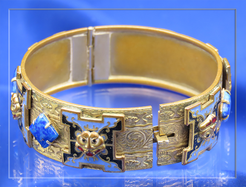 1930s MAYAN STYLE CUFF BRACELET